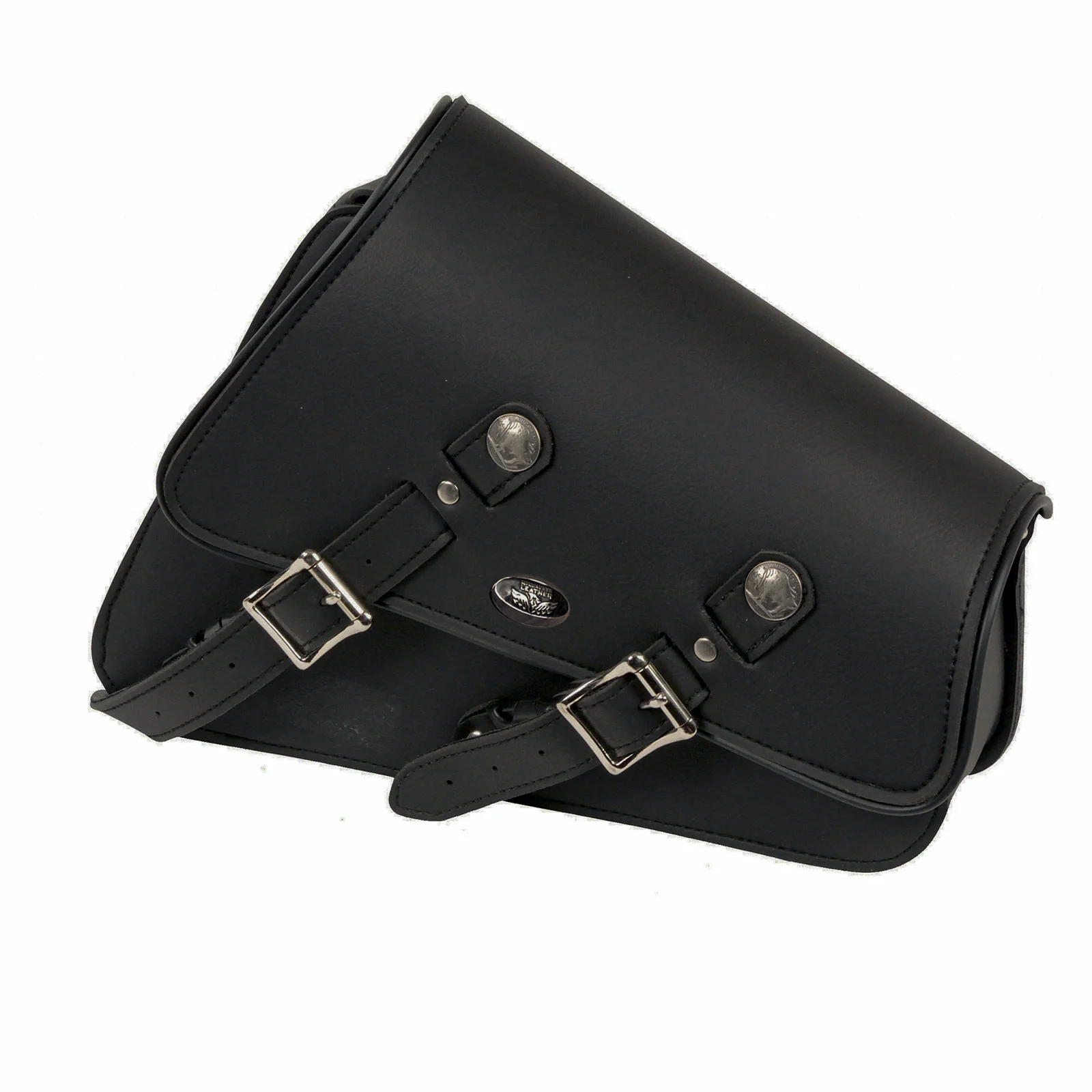 Milwaukee Leather SH639L Black Left Side Heavily Slanted PVC Swing Arm Bag with Buffalo Snap - Image 3