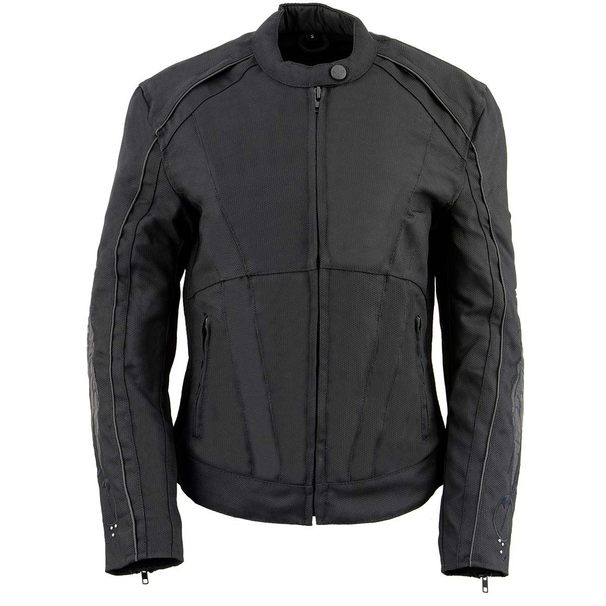 Milwaukee Leather SH1954 Women's Black Textile Jacket with Stud and Wings Detailing - Image 10
