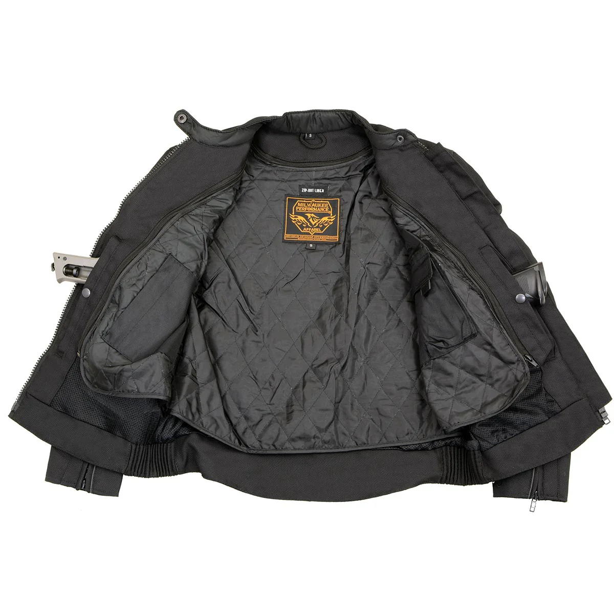 Milwaukee Leather SH1954 Women's Black Textile Jacket with Stud and Wings Detailing - Image 4