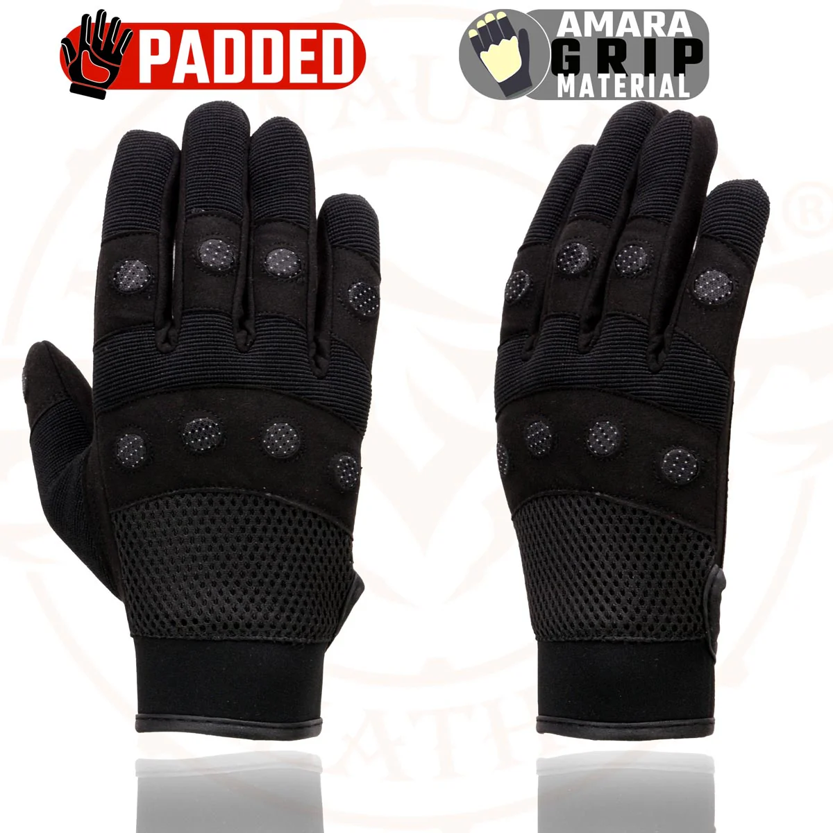 Milwaukee Leather SH761 Men's Black Textile Padded Knuckle Mechanics Gloves with Amara Palm - Image 6