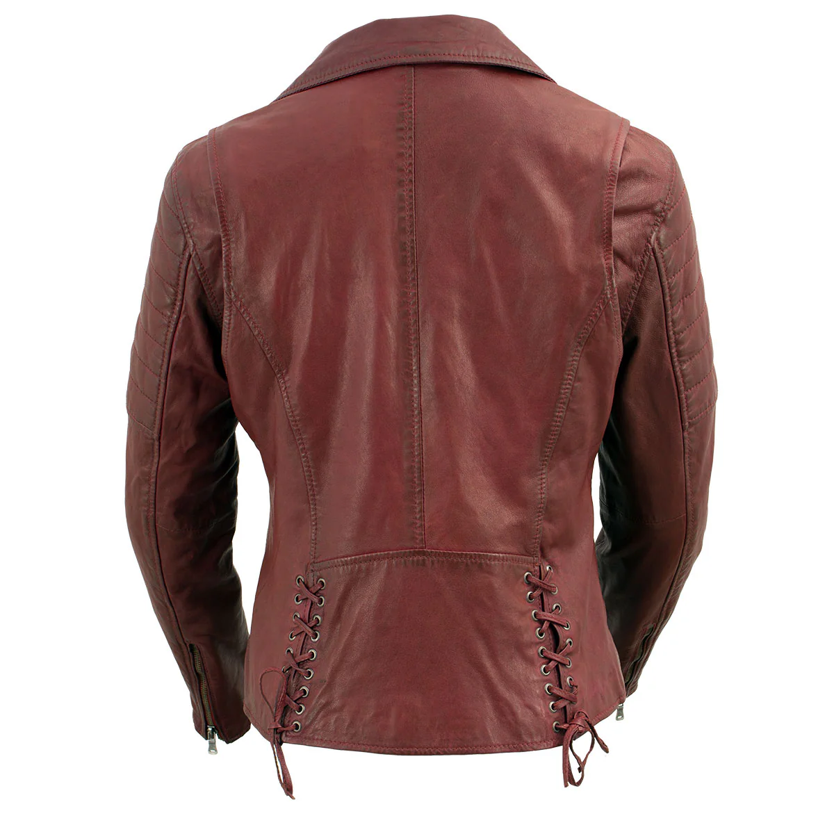 Milwaukee Leather Red Vintage Motorcycle Inspired Vegan Tan Fashion Leather Jacket for Women SFL2812 - Image 2