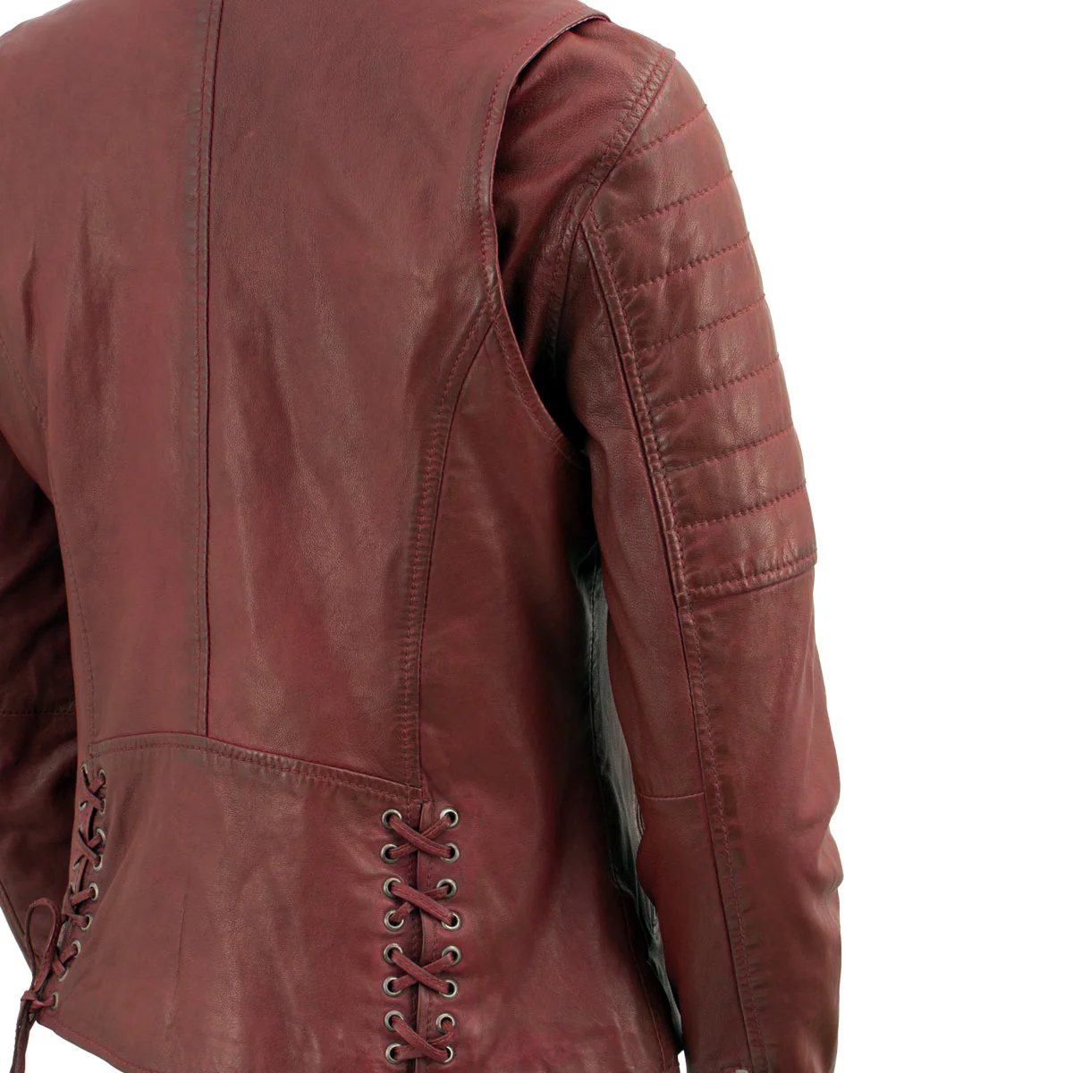 Milwaukee Leather Red Vintage Motorcycle Inspired Vegan Tan Fashion Leather Jacket for Women SFL2812 - Image 5