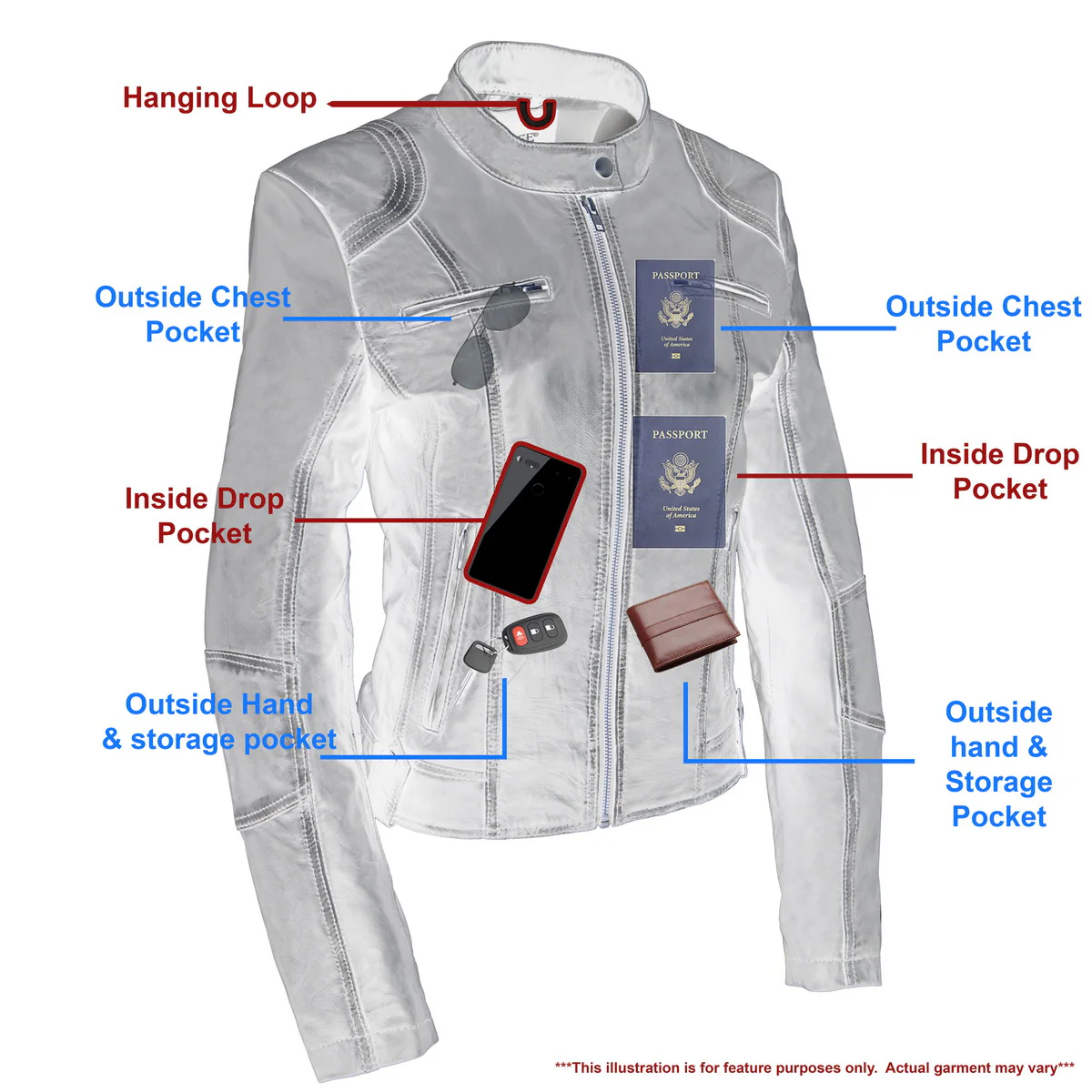 Milwaukee Leather SFL2830 Women's Maroon Sheepskin Scuba Style Fashion Leather Jacket - Image 2