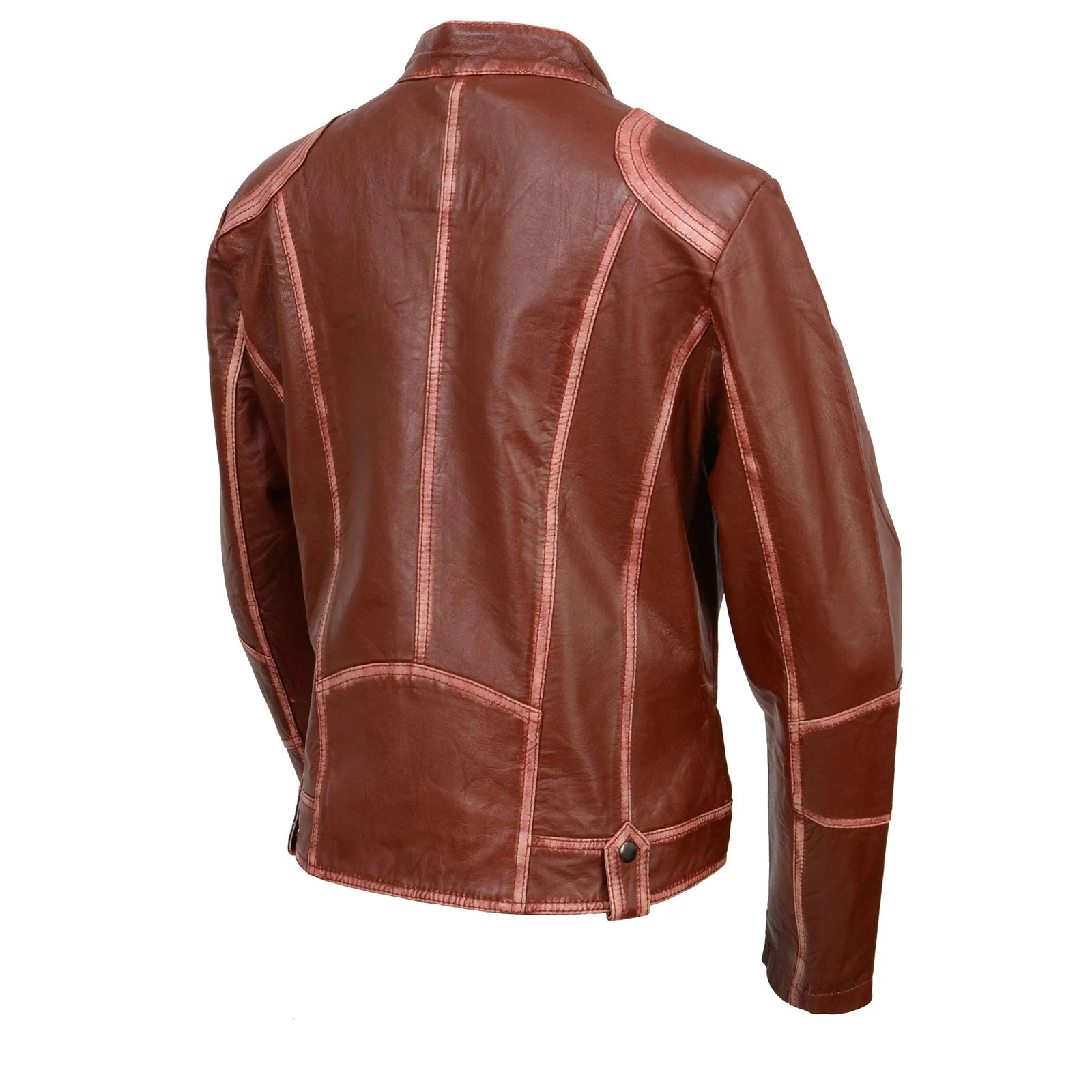 Milwaukee Leather SFL2830 Women's Maroon Sheepskin Scuba Style Fashion Leather Jacket - Image 7