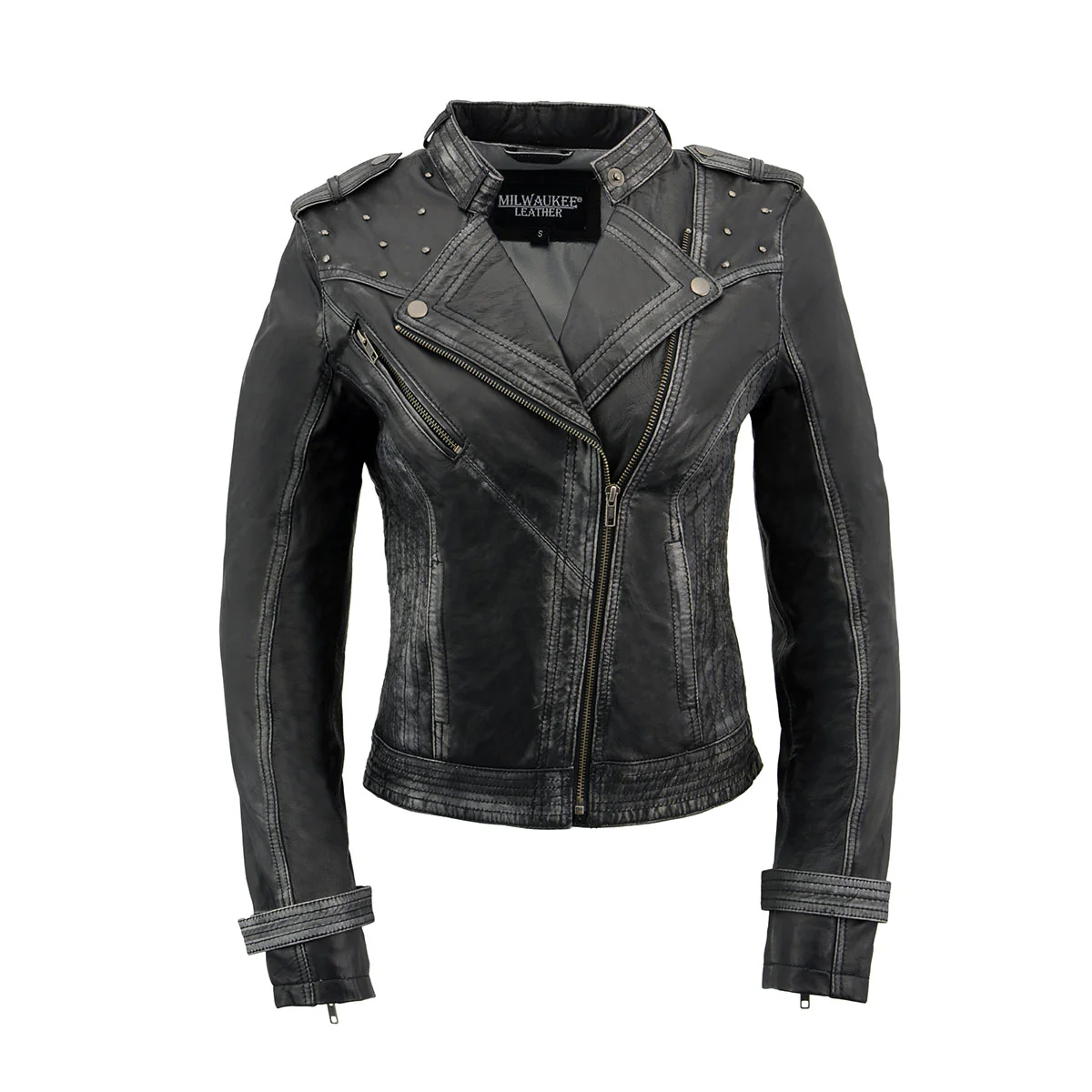 Milwaukee Leather SFL2840 Women's Maiden Black Premium Sheepskin Motorcycle Fashion Leather Jacket with Studs - Image 6