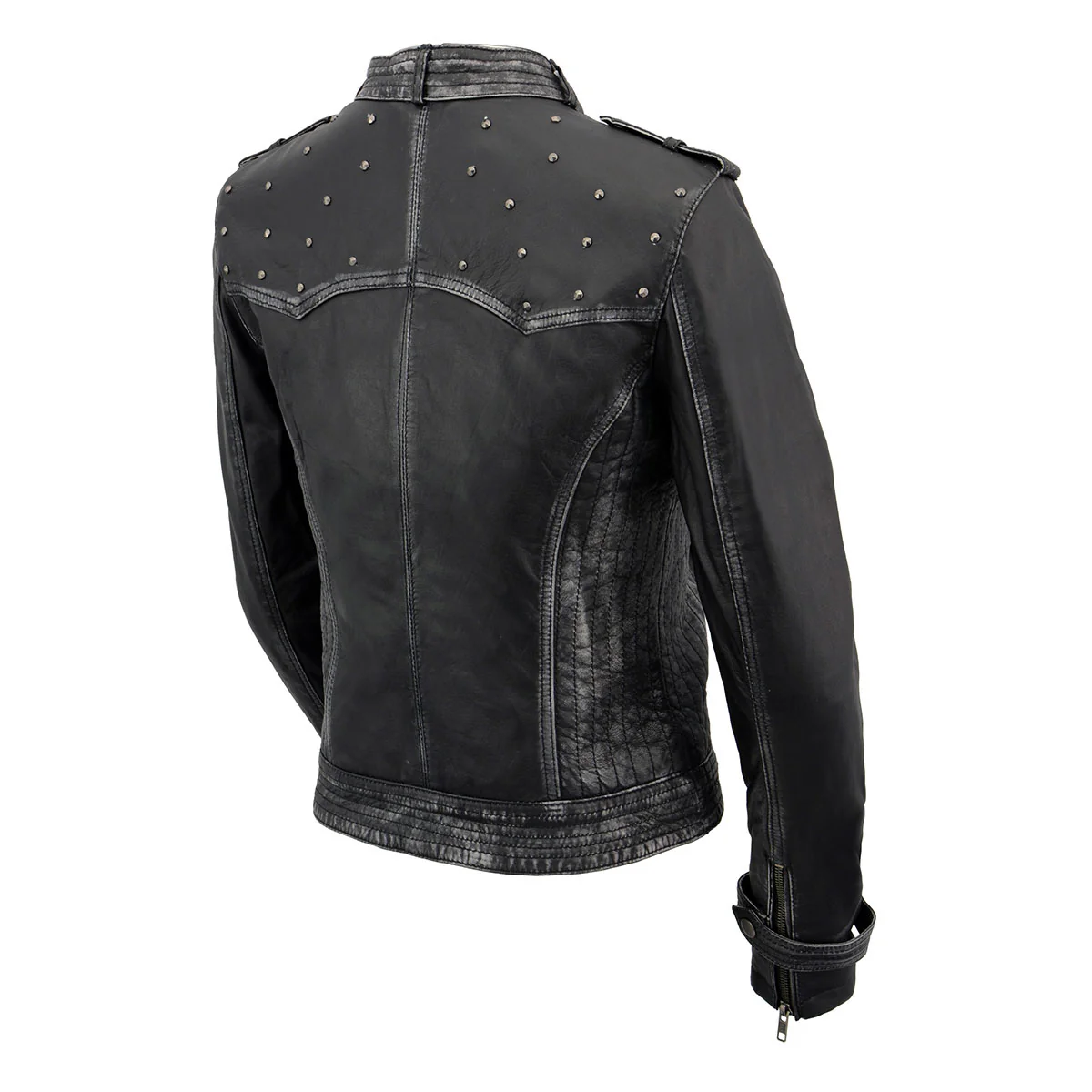 Milwaukee Leather SFL2840 Women's Maiden Black Premium Sheepskin Motorcycle Fashion Leather Jacket with Studs - Image 7