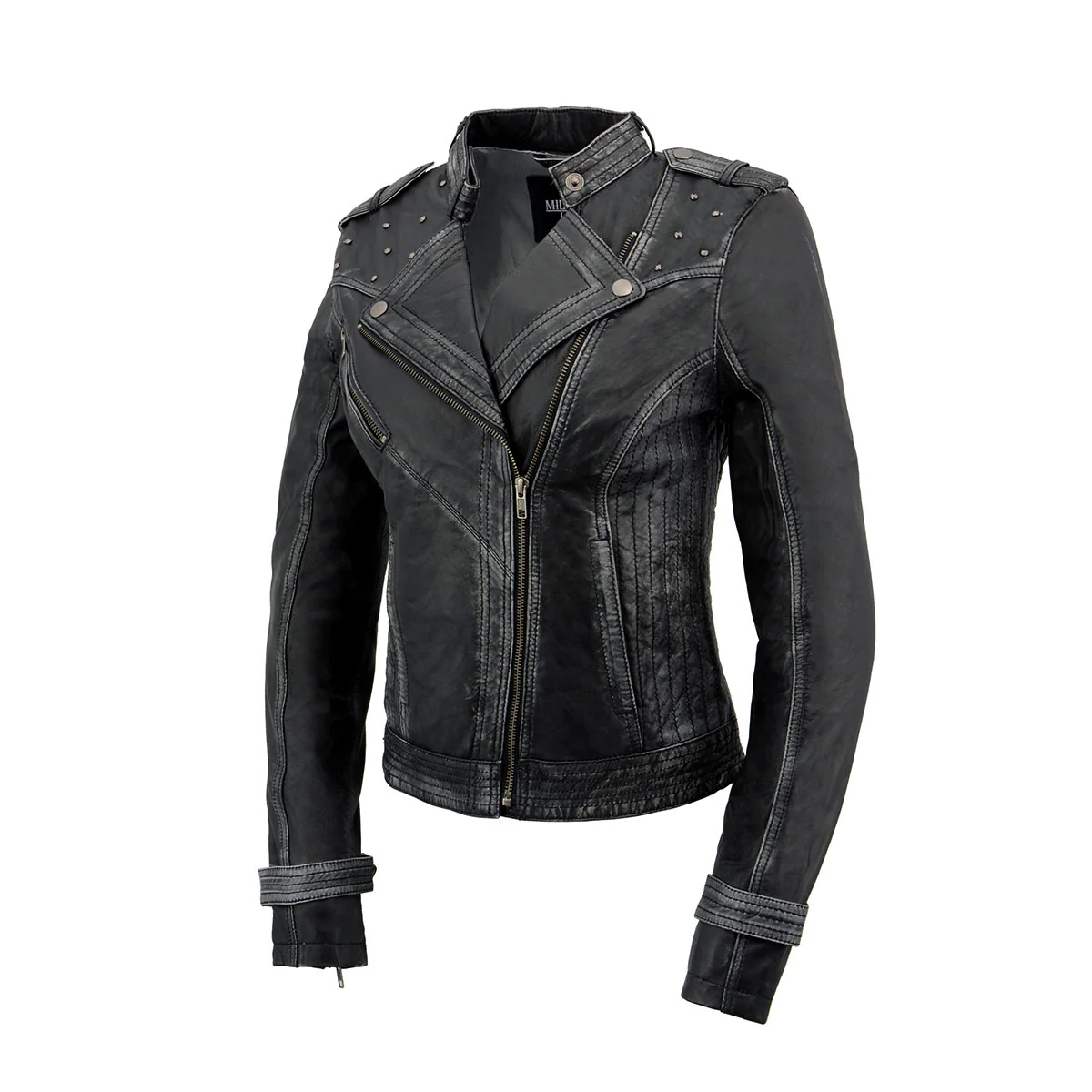 Milwaukee Leather SFL2840 Women's Maiden Black Premium Sheepskin Motorcycle Fashion Leather Jacket with Studs - Image 8