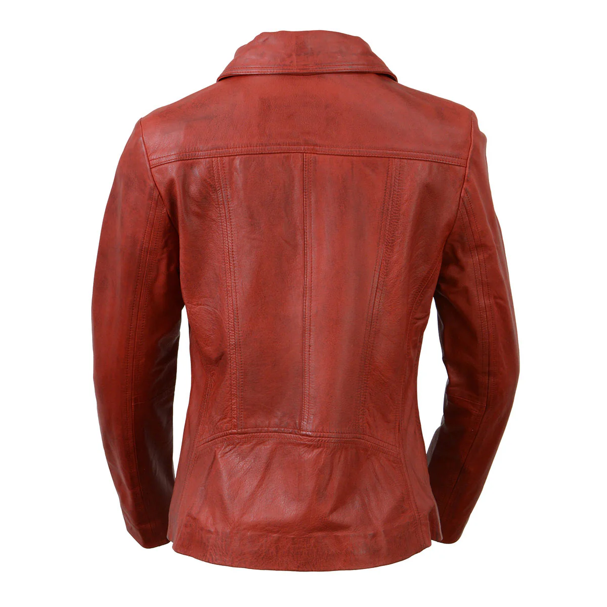 Milwaukee Leather SFL2850 Women's Classic Red Zippered Motorcycle Style Fashion Leather Jacket with Shirt Style Collar - Image 2