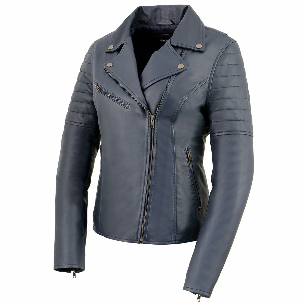 Milwaukee Leather Women's Duchess Blue Motorcycle Style Fashion Casual Leather Jacket SFL2870 - Image 6