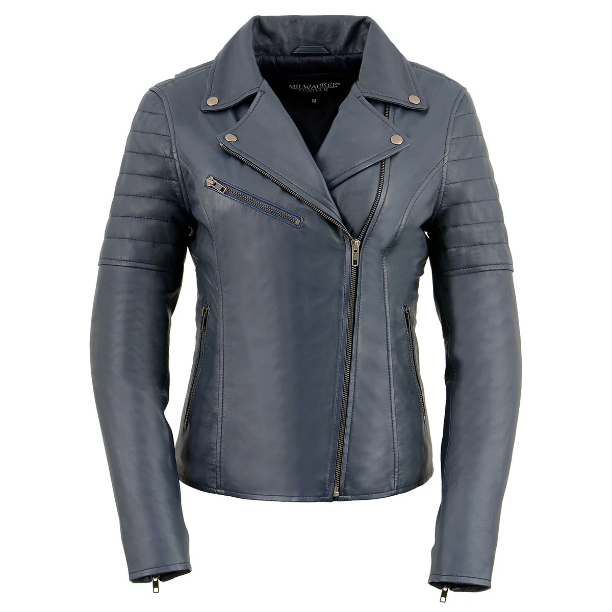 Milwaukee Leather Women's Duchess Blue Motorcycle Style Fashion Casual Leather Jacket SFL2870 - Image 7