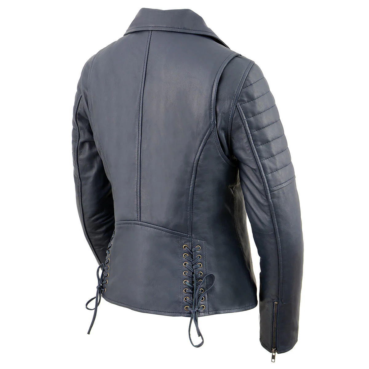 Milwaukee Leather Women's Duchess Blue Motorcycle Style Fashion Casual Leather Jacket SFL2870 - Image 9