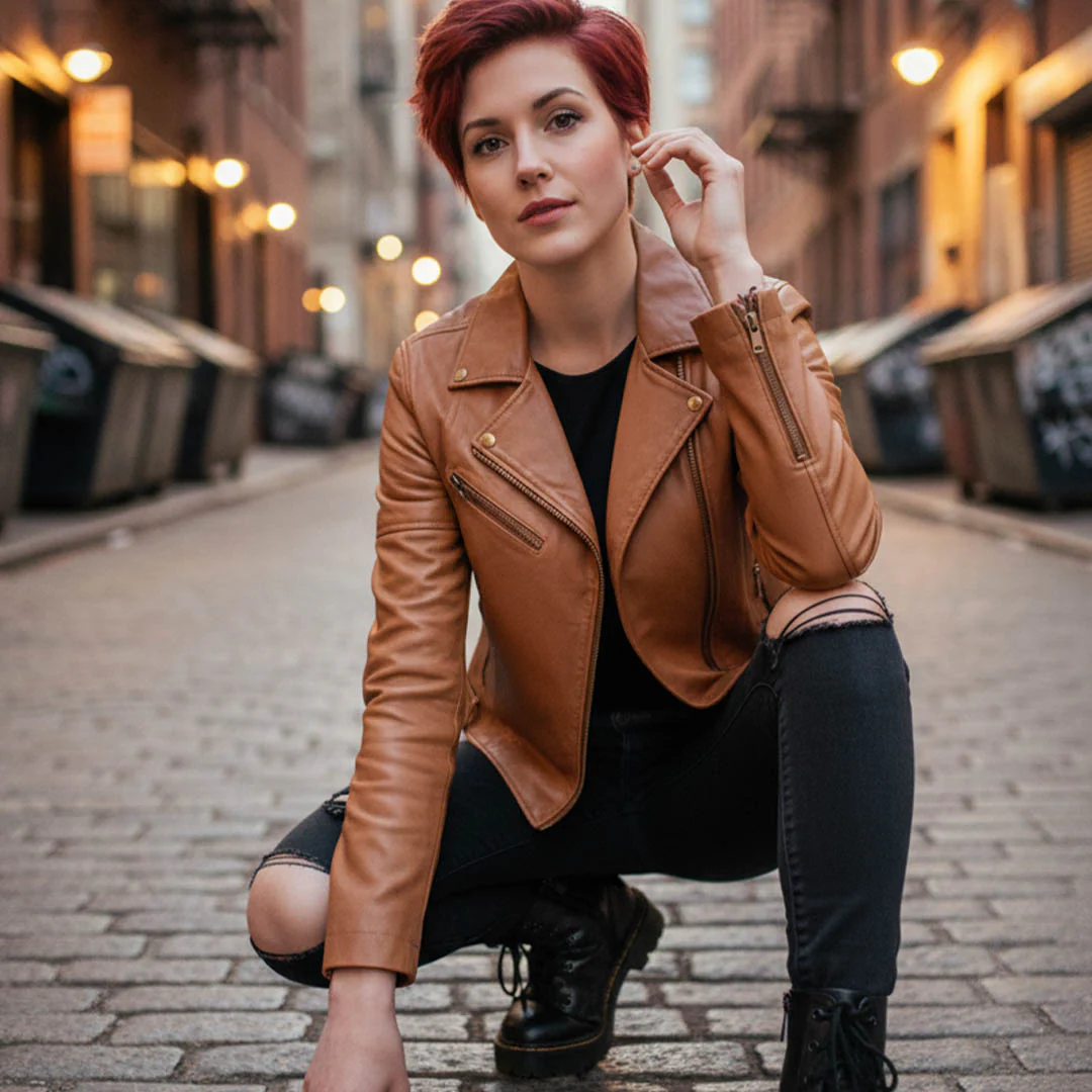 Milwaukee Leather Women's Duchess Whiskey Motorcycle Style Fashion Casual Leather Jacket SFL2870 - Image 5