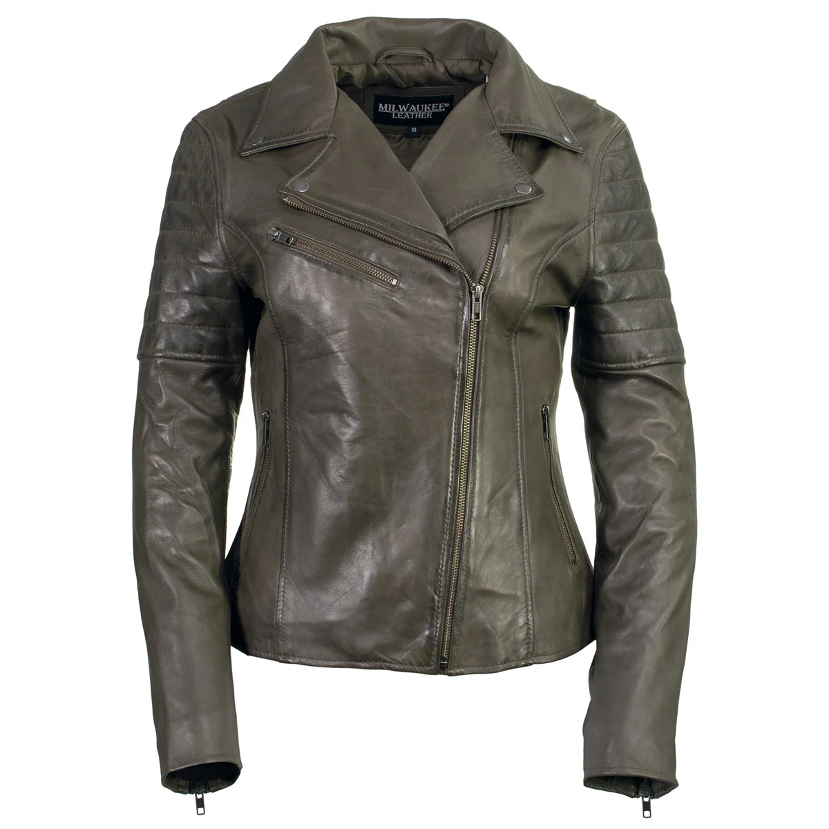 Milwaukee Leather Women's Duchess Olive Motorcycle Style Fashion Casual Leather Jacket SFL2870 - Image 10
