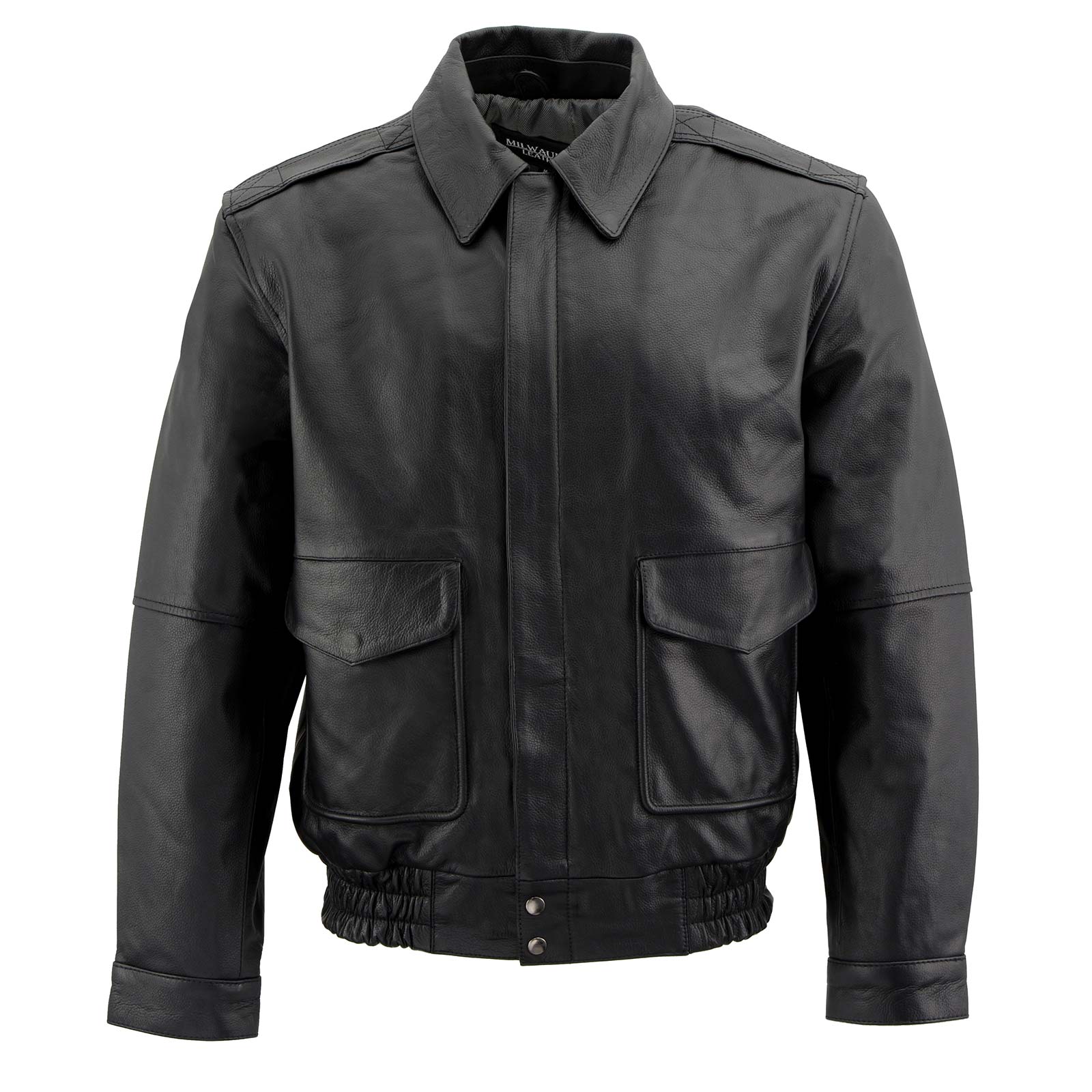 Milwaukee Leather Men's Classic Black Bomber Leather Jacket SFM1519 - Image 7