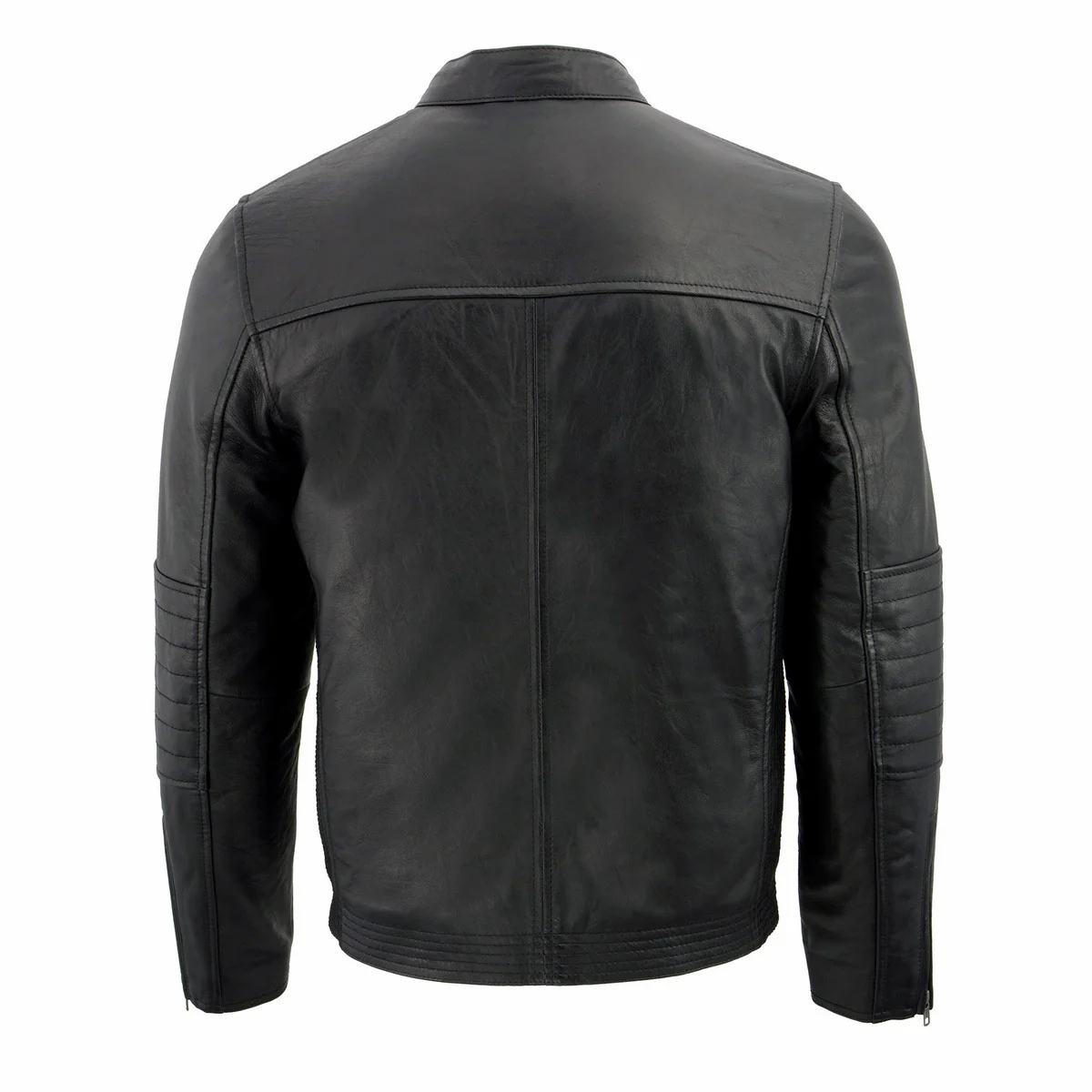 Milwaukee Leather SFM1806 Men's Black Euro Collar Cafe Style Leather Jacket - Image 2