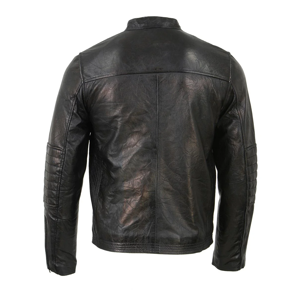 Milwaukee Leather SFM1809 Men's Two-Tone Euro Collar Cafe Style Leather Jacket - Image 2