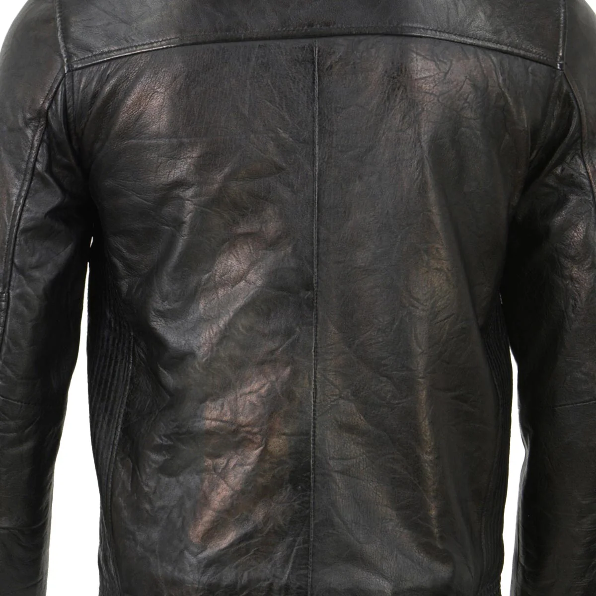 Milwaukee Leather SFM1809 Men's Two-Tone Euro Collar Cafe Style Leather Jacket - Image 5