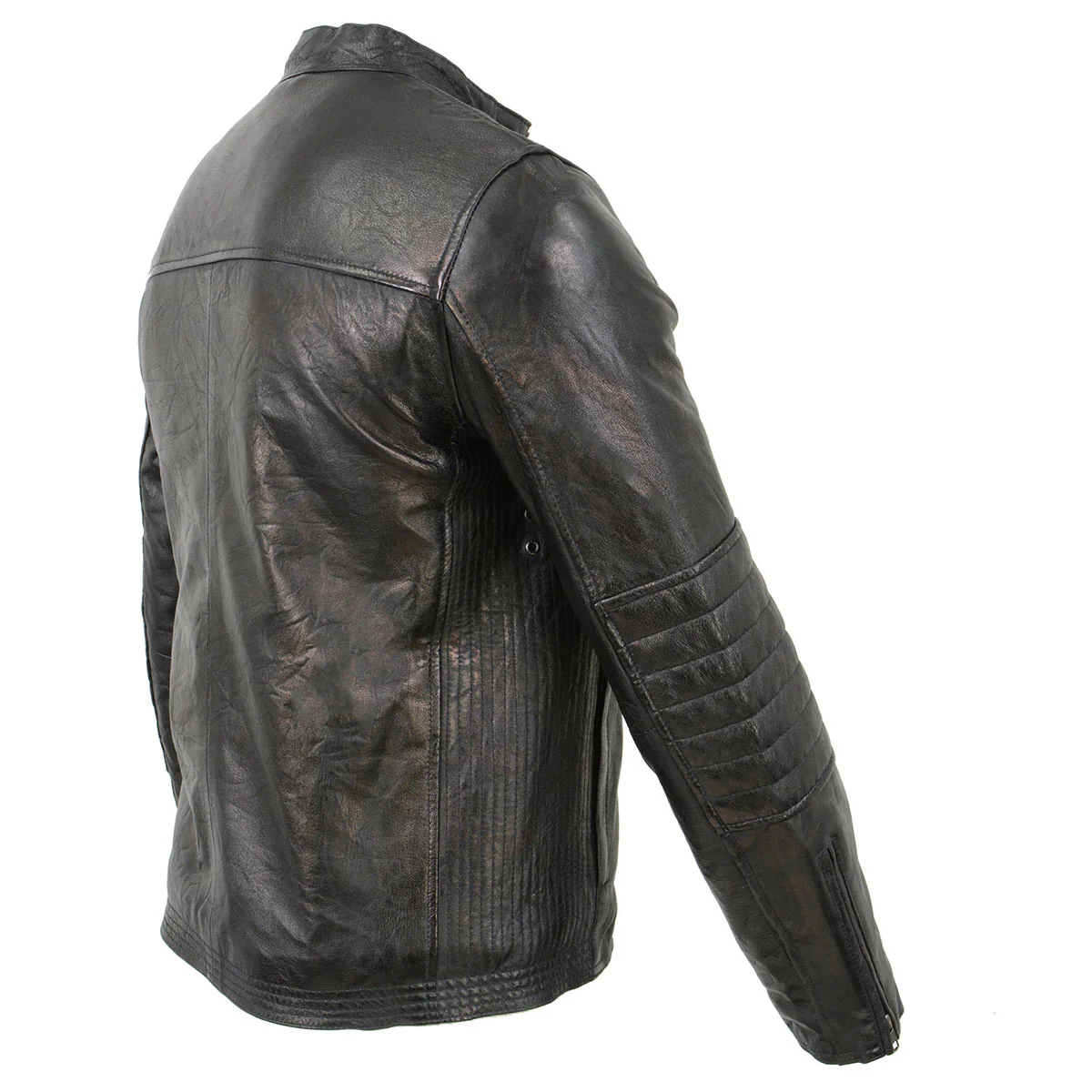 Milwaukee Leather SFM1809 Men's Two-Tone Euro Collar Cafe Style Leather Jacket - Image 6