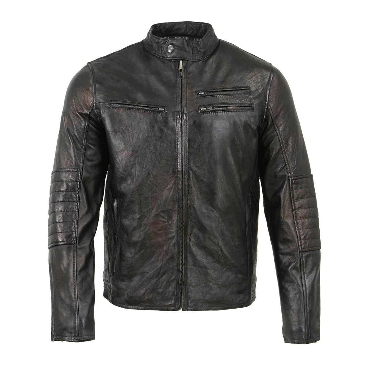Milwaukee Leather SFM1809 Men's Two-Tone Euro Collar Cafe Style Leather Jacket - Image 8