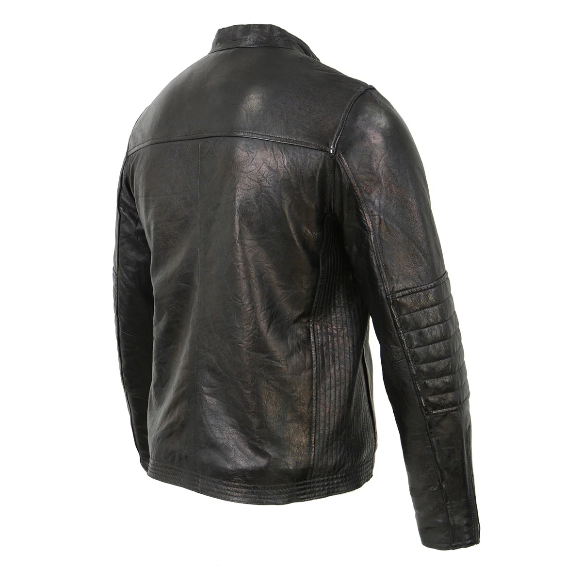 Milwaukee Leather SFM1809 Men's Two-Tone Euro Collar Cafe Style Leather Jacket - Image 9