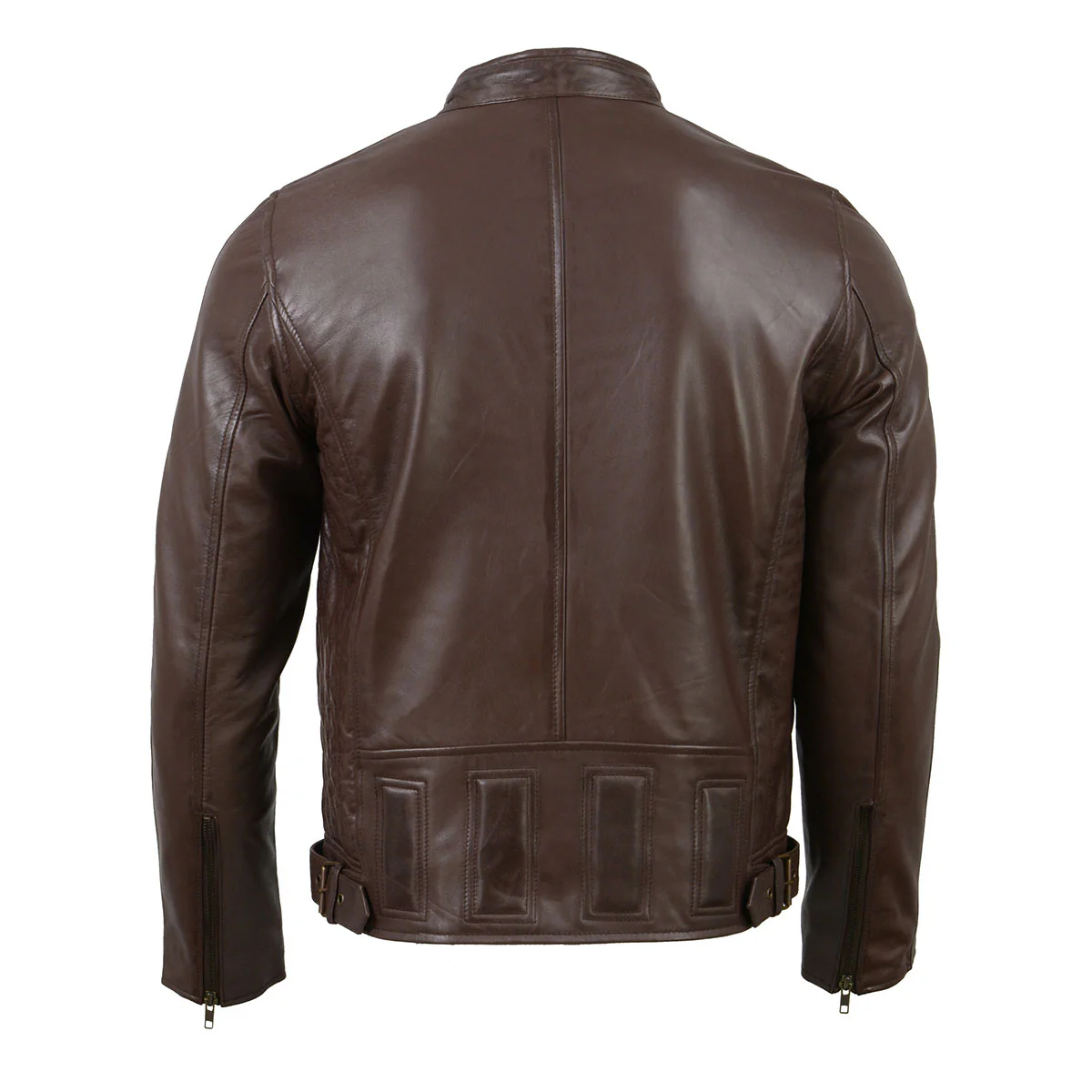 Milwaukee Leather SFM1835 Men's Brown ‘Cafe Racer’ Leather Jacket with Snap Button Collar - Image 2