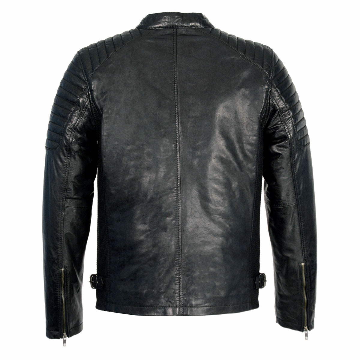 Milwaukee Leather SFM1840 Men's 'Quilted' Black Leather Fashion Jacket with Snap Button Collar - Image 2