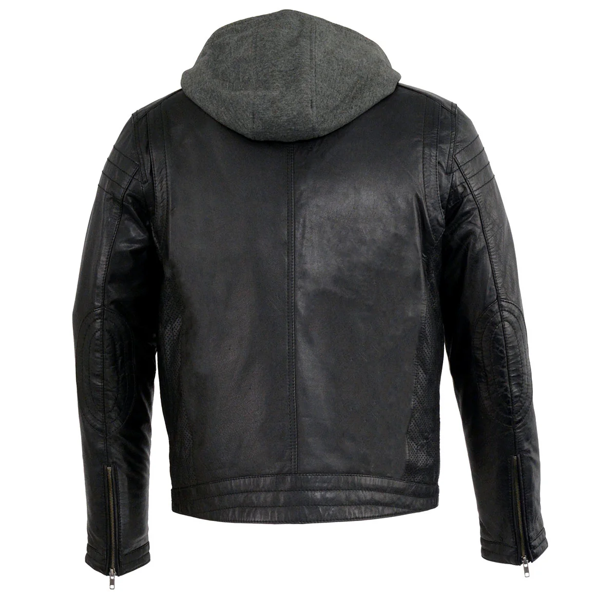 Milwaukee Leather Men's Black Fashion Casual Leather Jacket with Removable Hoodie SFM1845 - Image 2