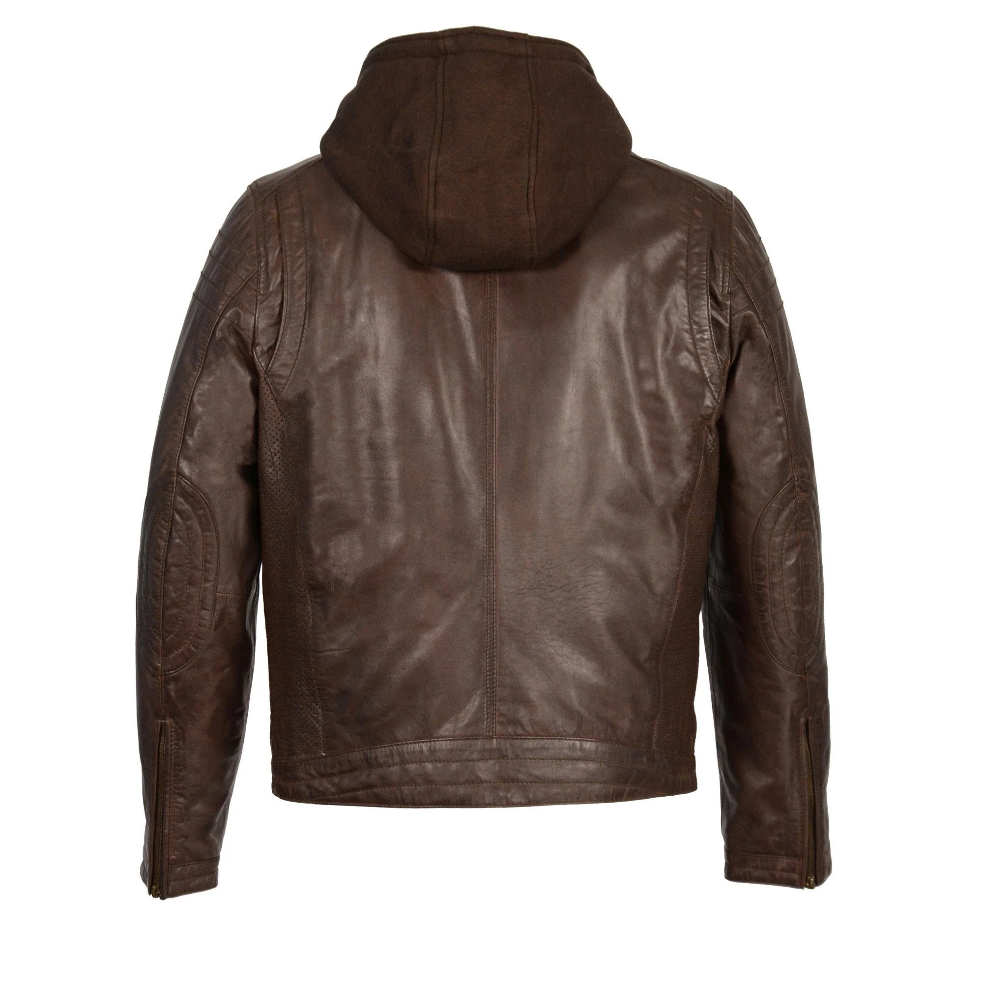 Milwaukee Leather SFM1845 Men's Brown Fashion Casual Leather Jacket with Removable Hoodie - Image 3