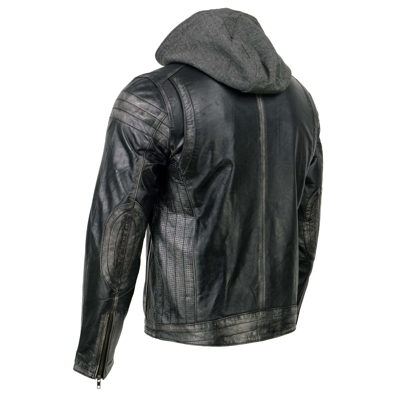 Milwaukee Leather SFM1846 Men's Black Fashion Casual Leather Jacket with Removable Hoodie - Image 11