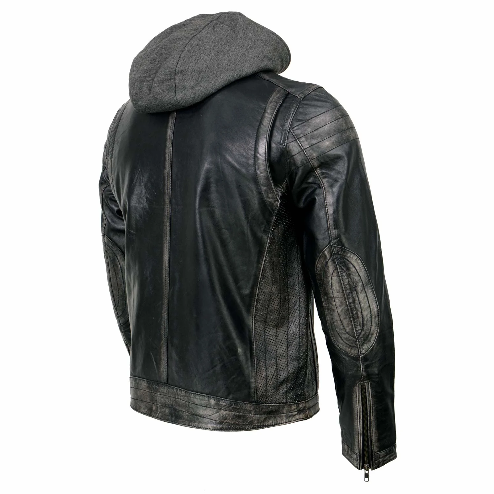 Milwaukee Leather SFM1846 Men's Black Fashion Casual Leather Jacket with Removable Hoodie - Image 13