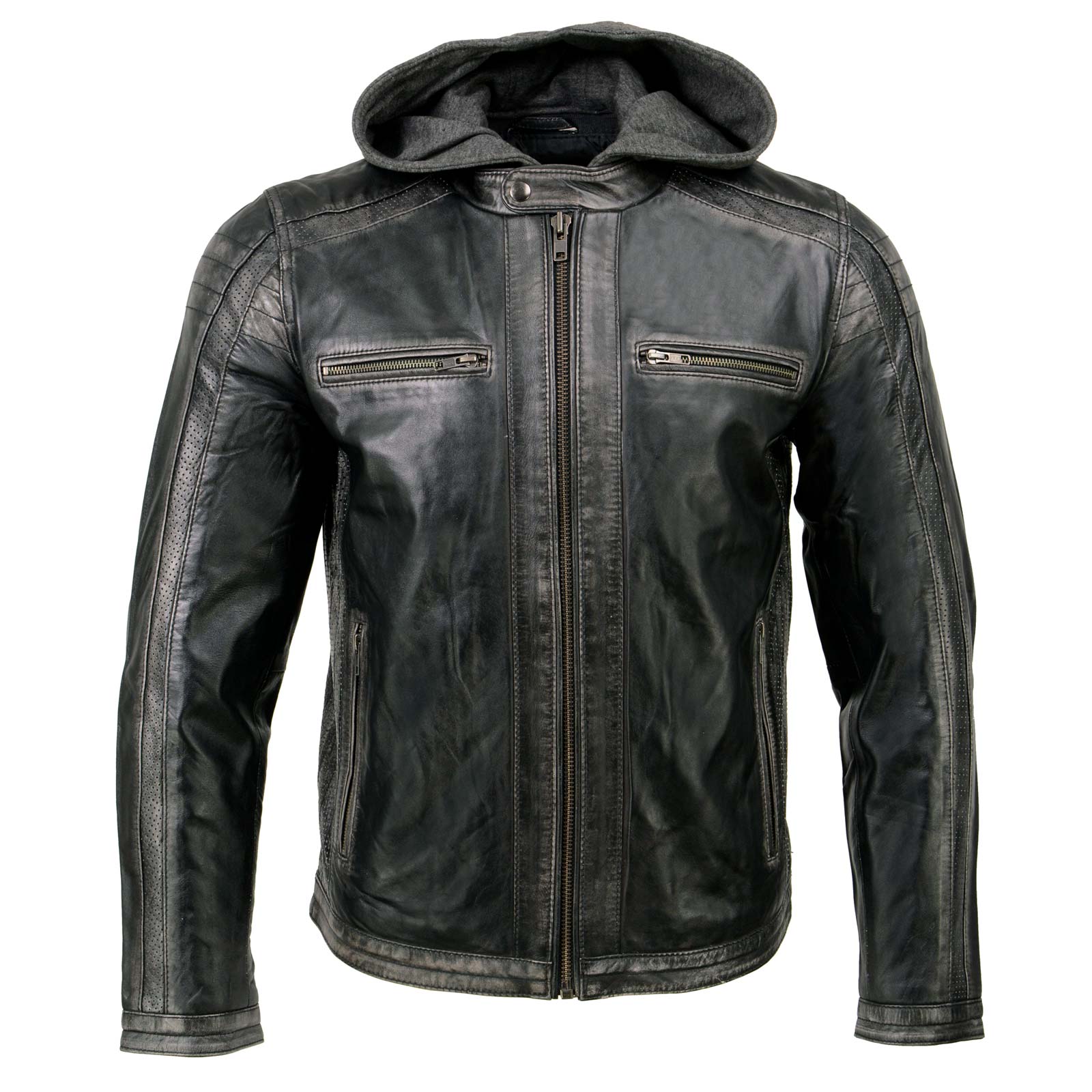 Milwaukee Leather SFM1846 Men's Black Fashion Casual Leather Jacket with Removable Hoodie - Image 14