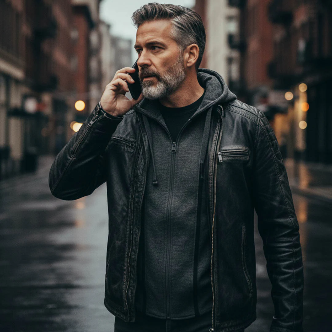 Milwaukee Leather SFM1846 Men's Black Fashion Casual Leather Jacket with Removable Hoodie - Image 4