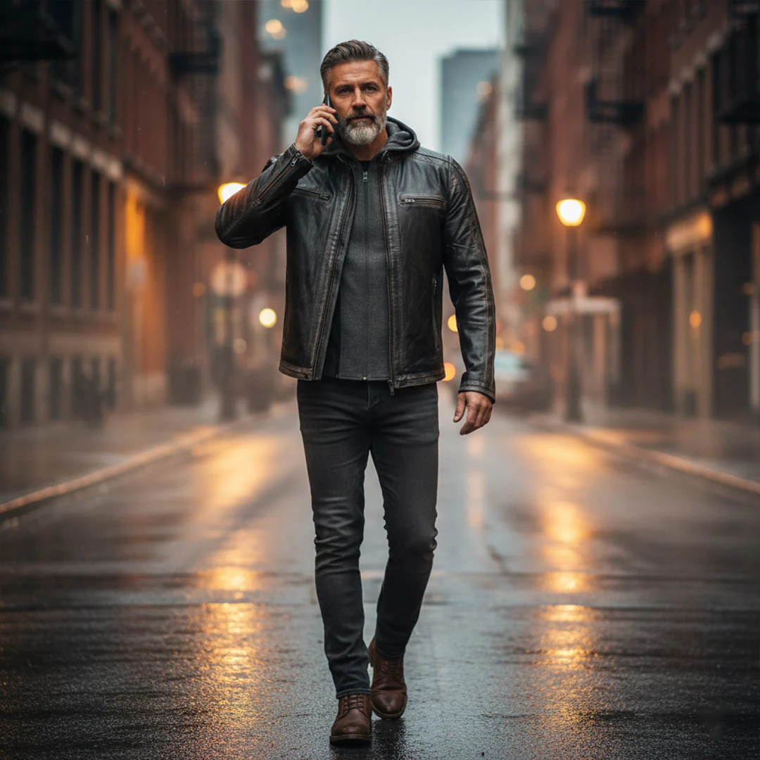 Milwaukee Leather SFM1846 Men's Black Fashion Casual Leather Jacket with Removable Hoodie - Image 5