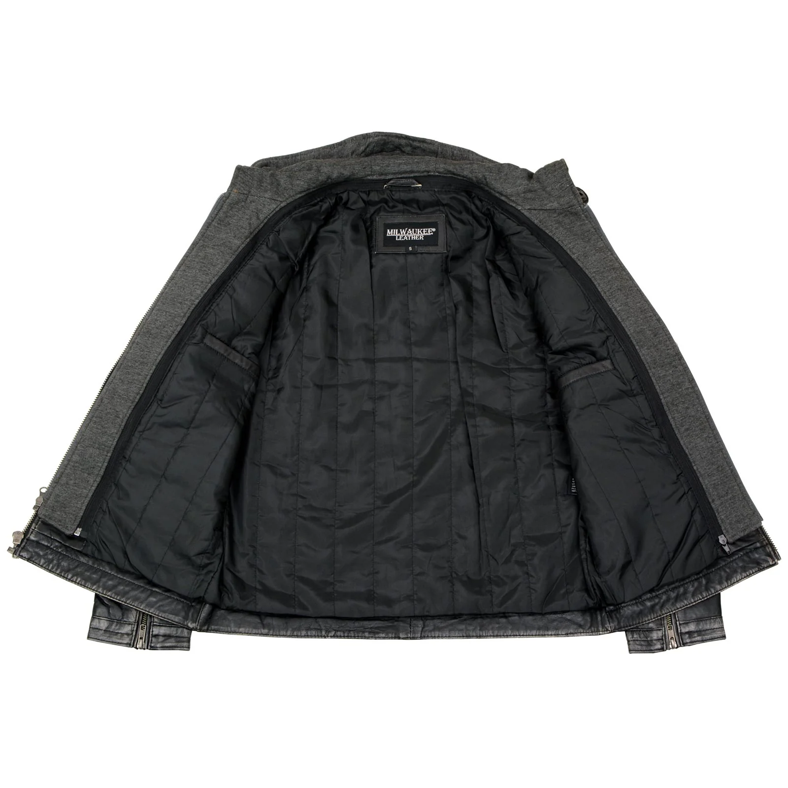 Milwaukee Leather SFM1846 Men's Black Fashion Casual Leather Jacket with Removable Hoodie - Image 9