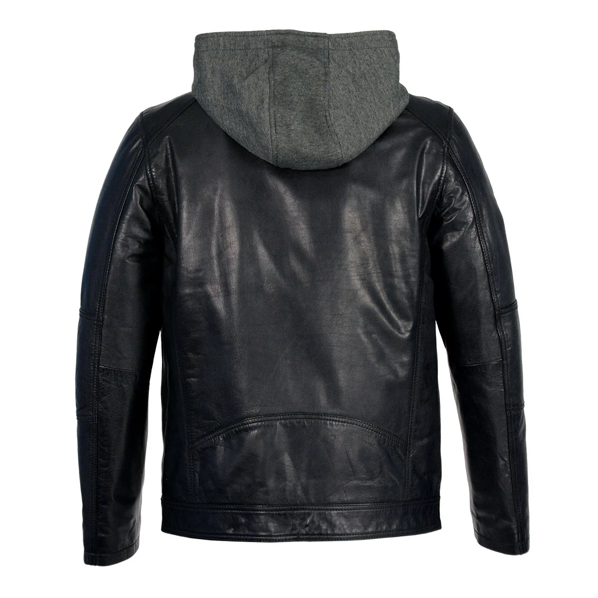 Milwaukee Leather SFM1850 Men's Black Snap Collar Motorcycle Style Fashion Casual Leather Jacket with Removable Hoodie - Image 2