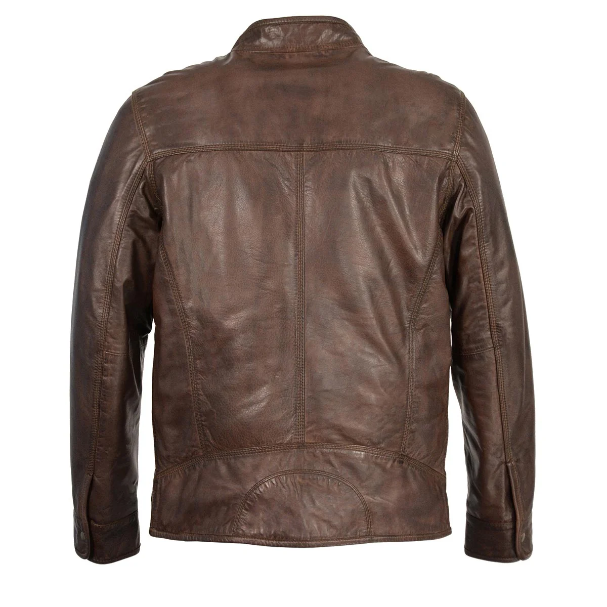 Milwaukee Leather SFM1865 Men's Broken Brown Leather Jacket with Front Zipper Closure - Image 2