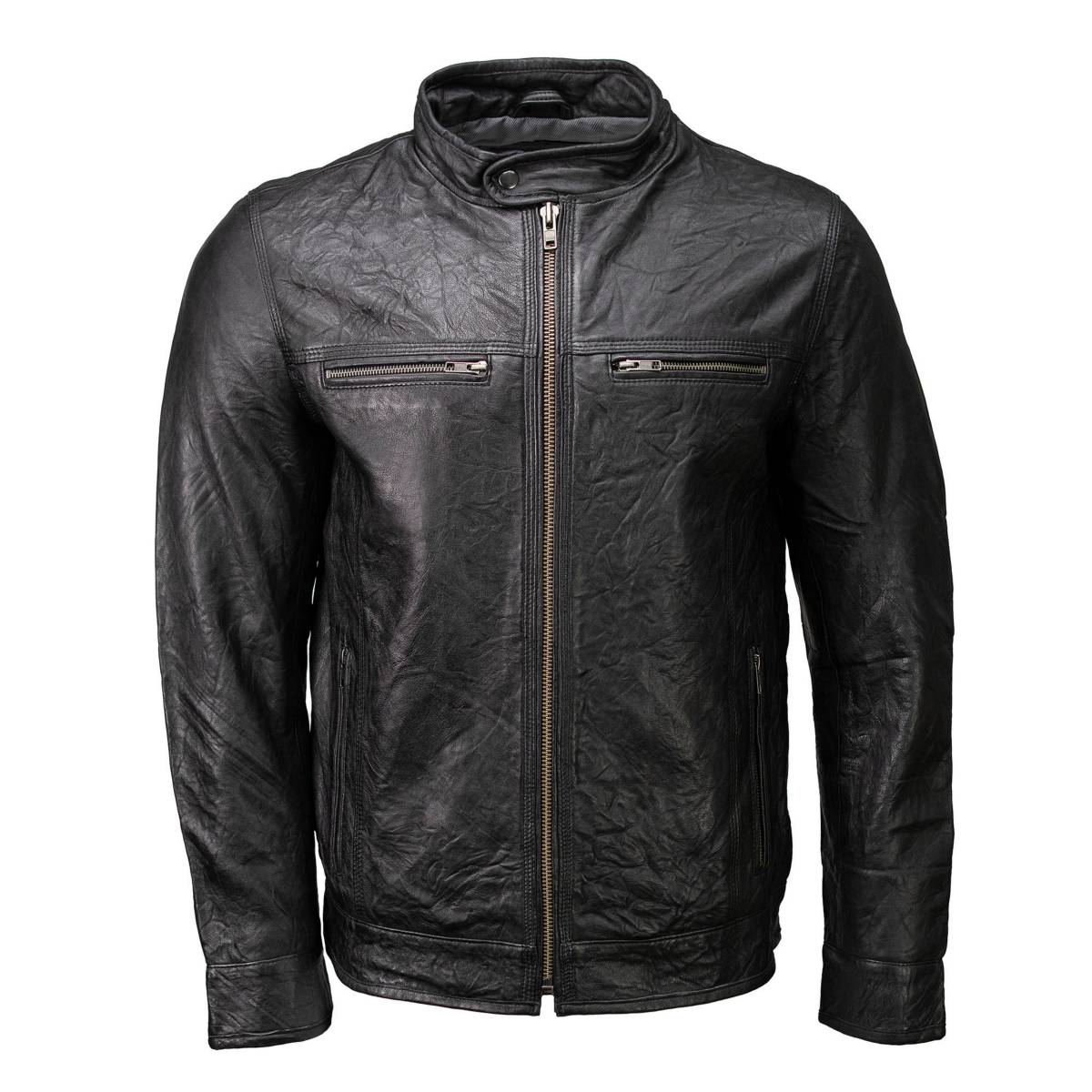 Milwaukee Leather SFM1866 Men's Classic Black Premium Leather Motorcycle Style Jacket with Zipper Front - Image 6