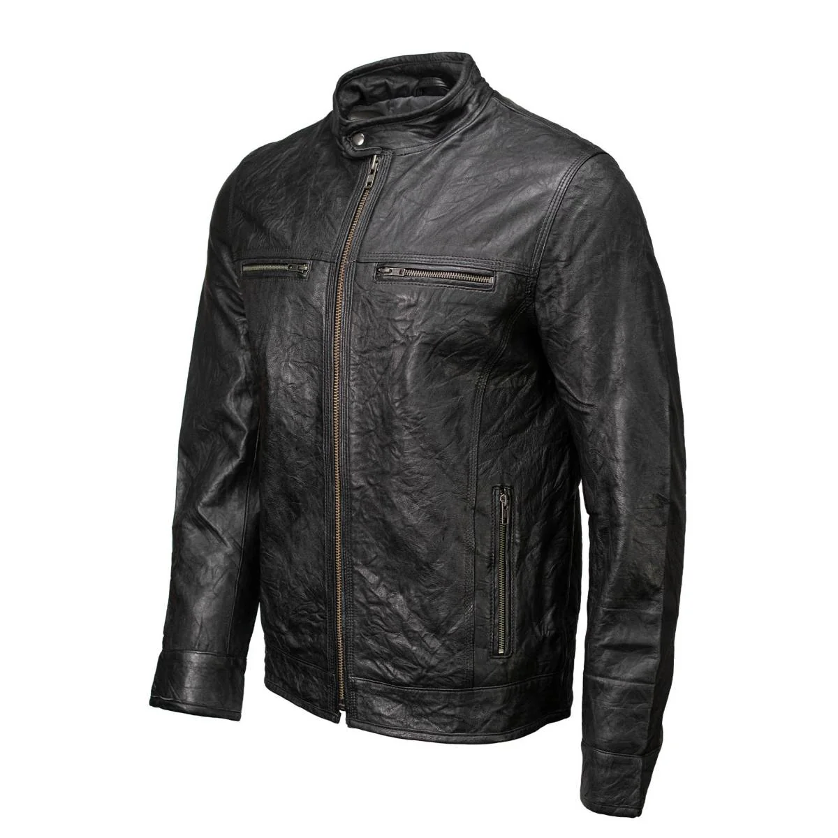 Milwaukee Leather SFM1866 Men's Classic Black Premium Leather Motorcycle Style Jacket with Zipper Front - Image 7
