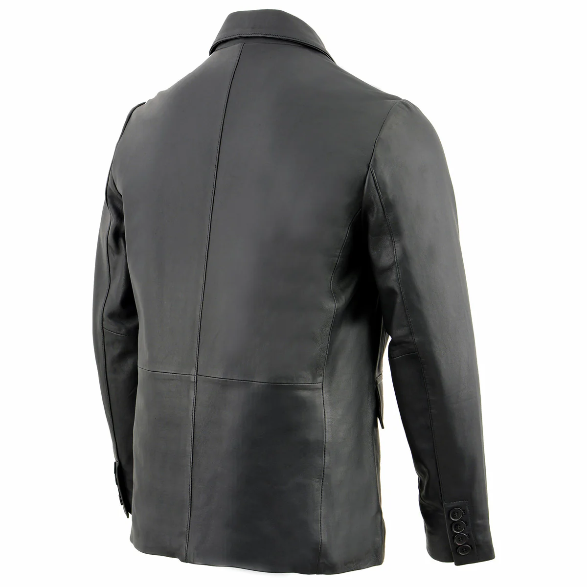 Milwaukee Leather SFM1880 Men's Black 2-Button Closure Car Coat Blazer Leather Jacket - Image 7