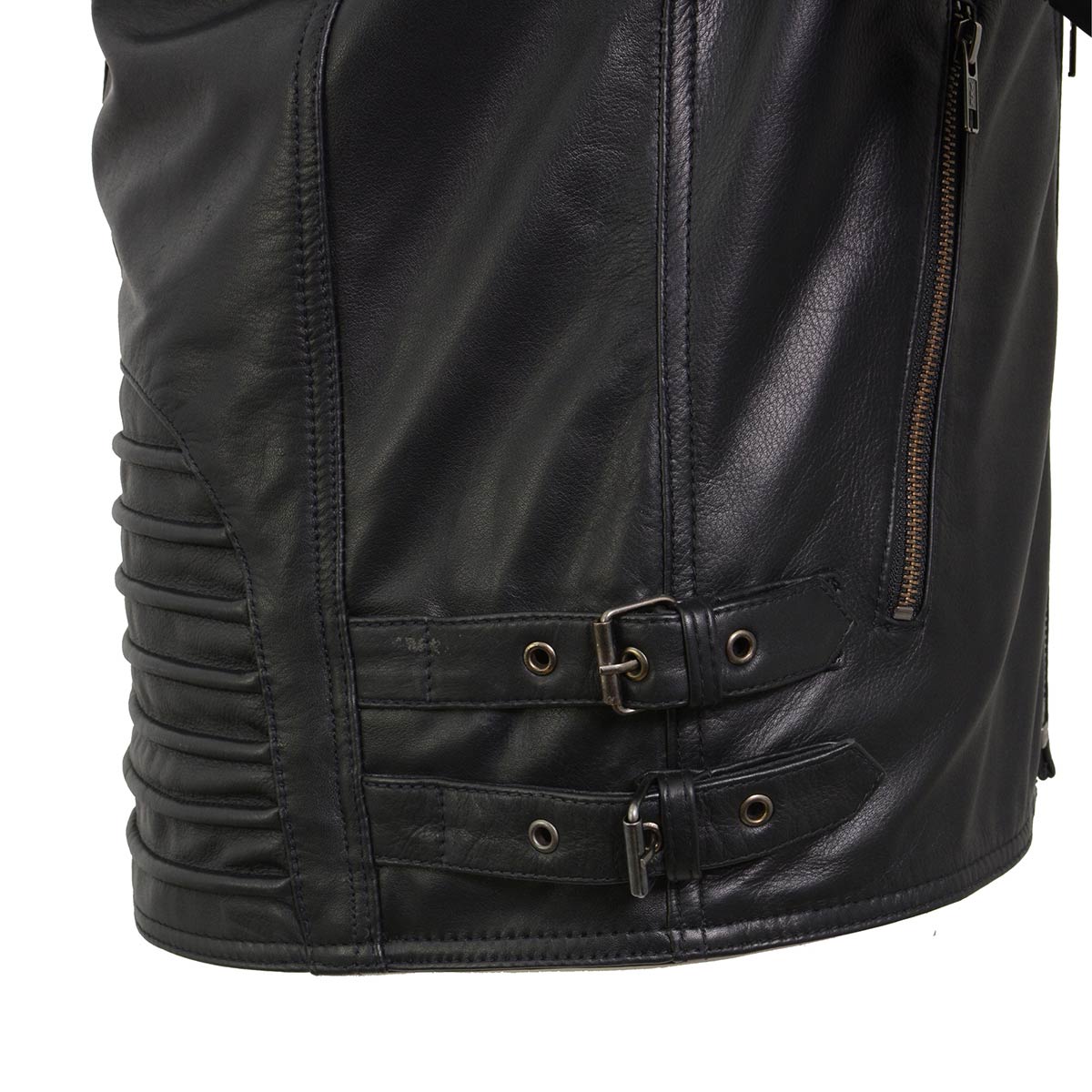 Milwaukee Leather SFM1885 Men's Black Leather Fashion Jacket with Piping Design - Image 15