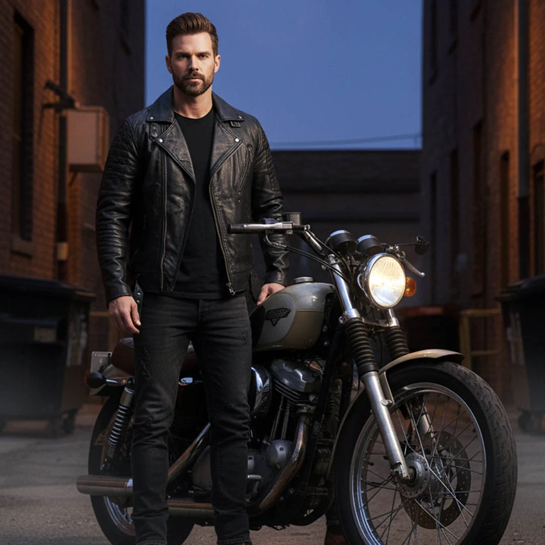 Milwaukee Leather SFM1885 Men's Black Leather Fashion Jacket with Piping Design - Image 7
