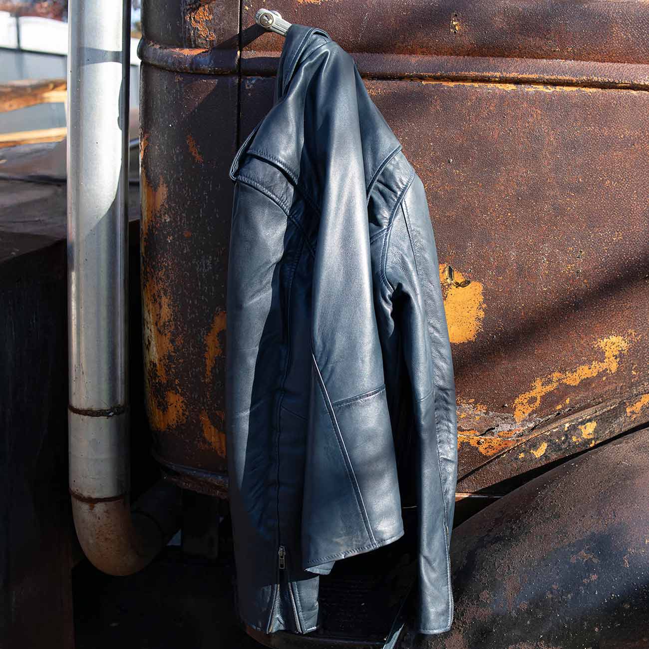 Milwaukee Leather SFM1890 Men's Blue Leather Classic Moto Leather Jacket - Image 13