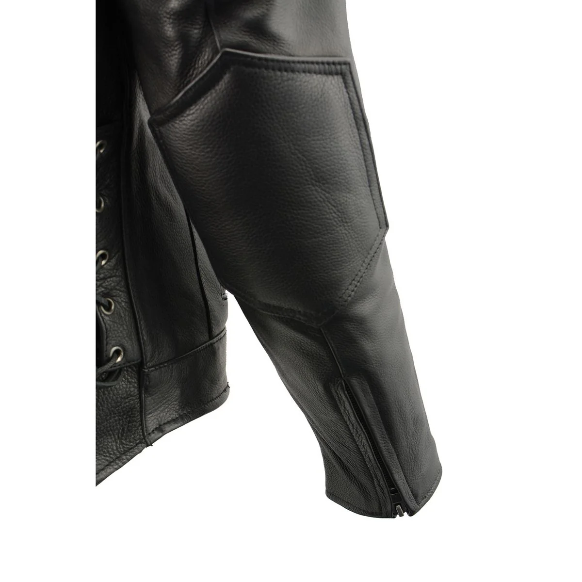 Milwaukee Leather SH1010 Men's 'Scooter' Black Vented Leather Jacket with Side Laces - Image 11
