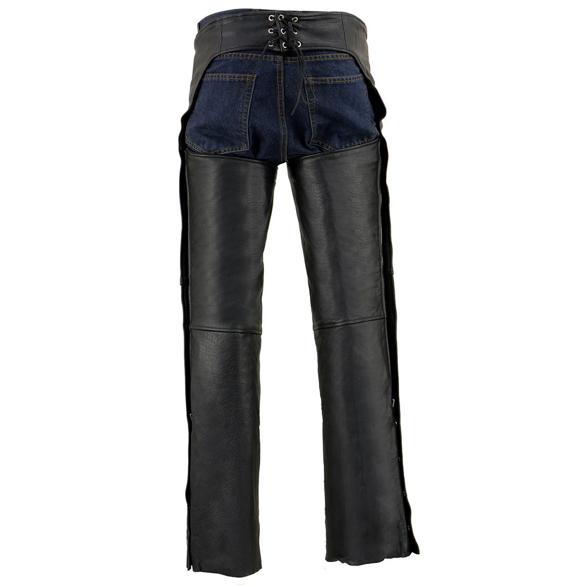 Milwaukee Leather Men's Black Leather Slash Pocket- Biker Motorcycle Riders Chap- SH1103NL - Image 2