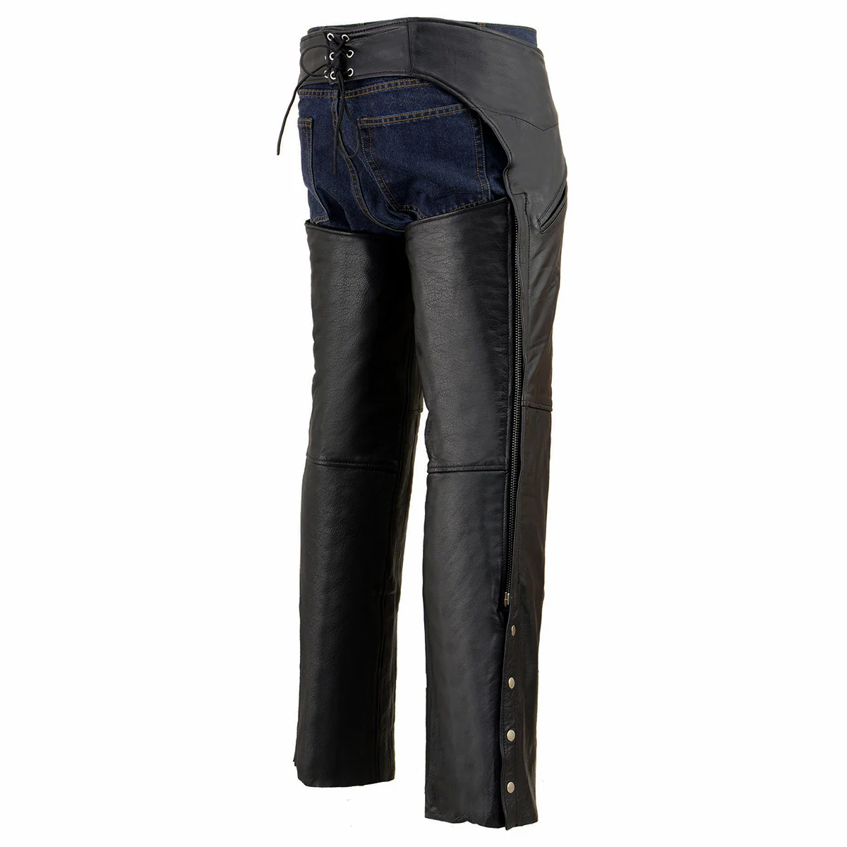 Milwaukee Leather Men's Black Leather Slash Pocket- Biker Motorcycle Riders Chap- SH1103NL - Image 6