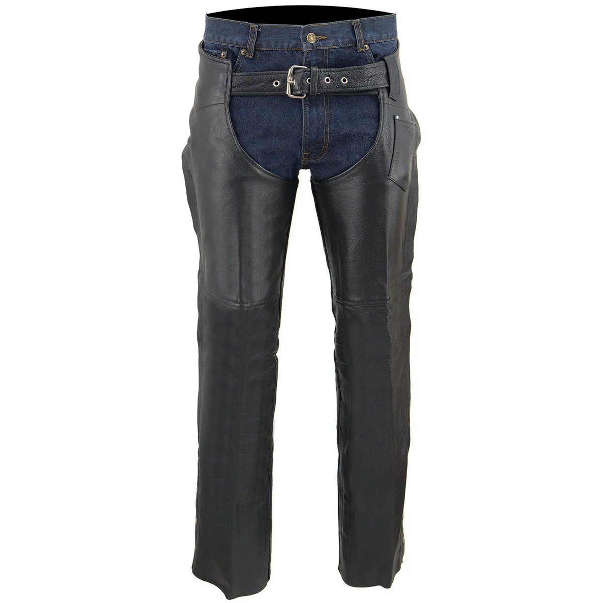 Milwaukee Leather Chaps for Men's Black Premium Leather Fully Lined - Coin Pocket Motorcycle Riders Chap - SH1115 - Image 13