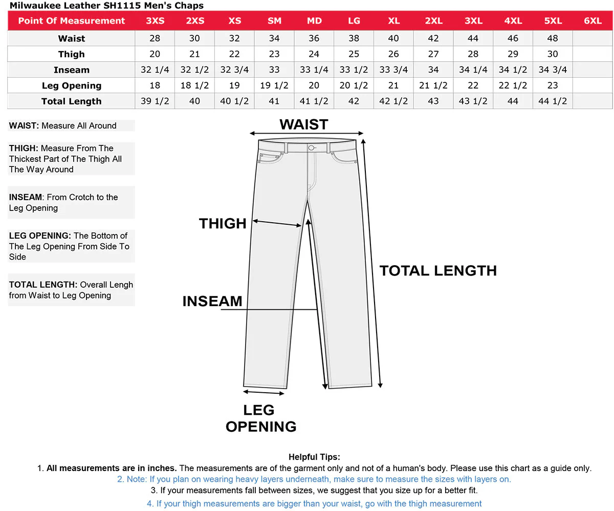 Milwaukee Leather Chaps for Men's Black Premium Leather Fully Lined - Coin Pocket Motorcycle Riders Chap - SH1115 - Image 3