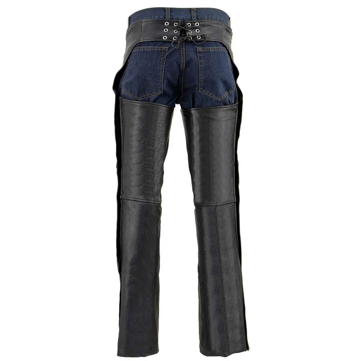 Milwaukee Leather Chaps for Men's Black Premium Leather Fully Lined - Coin Pocket Motorcycle Riders Chap - SH1115 - Image 9