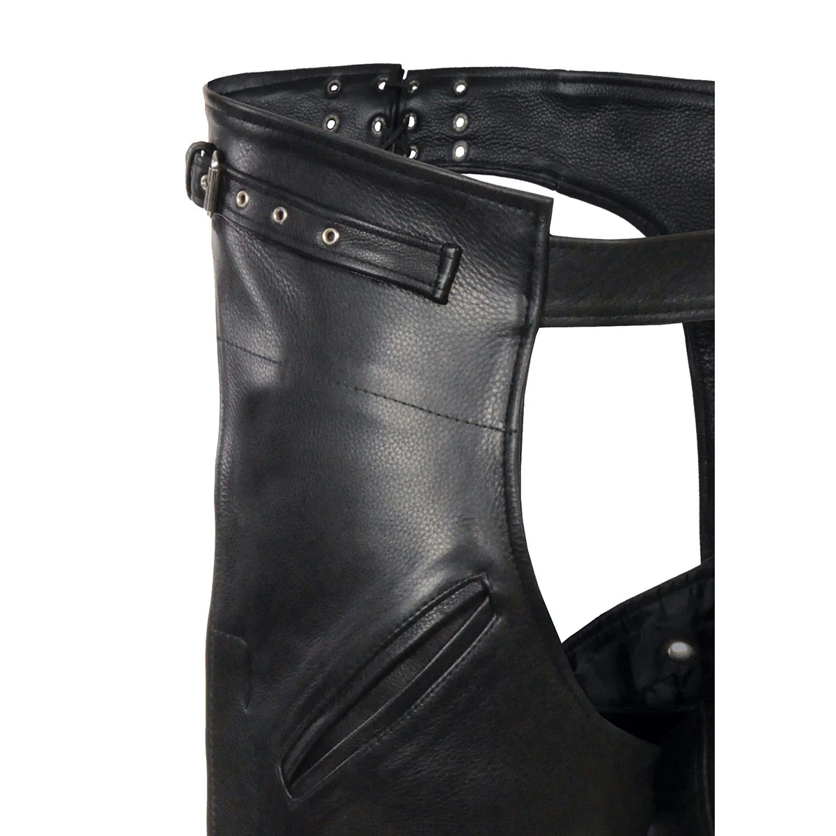 Milwaukee Leather SH1123 Men's Black Leather Holster Chap with Thigh Pockets - Image 5