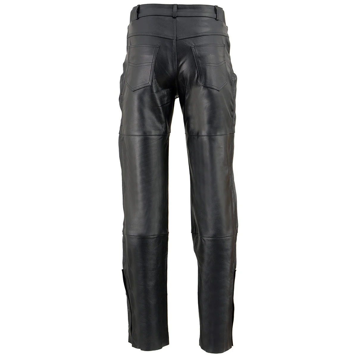 Milwaukee Leather SH1150 Men's Black Leather Motorcycle Over Pants with Jean Style Pockets - Image 2
